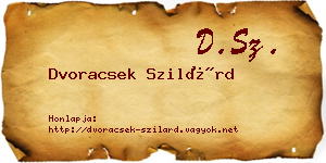 Dvoracsek Szilárd névjegykártya