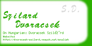szilard dvoracsek business card